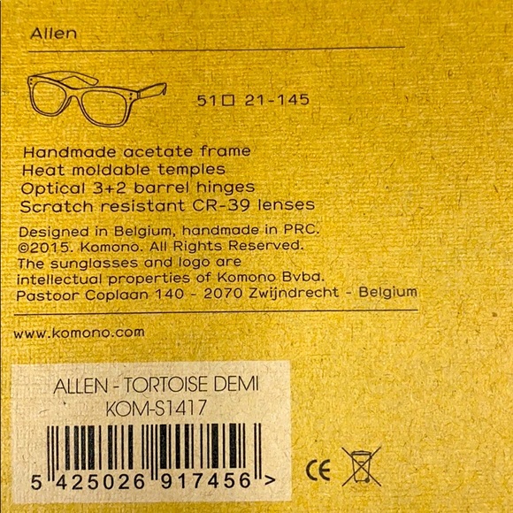 New KOMONO Women’s sunglasses Brown tortoise wayfarer - Picture 14 of 16